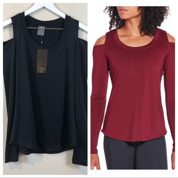 CALIA by Carrie Underwood Tops - Calia by Carrie Underwood Black Cold Shoulder Top